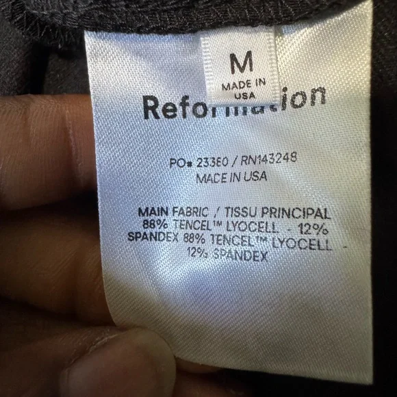 Reformation Rou Knit Black Midi Dress